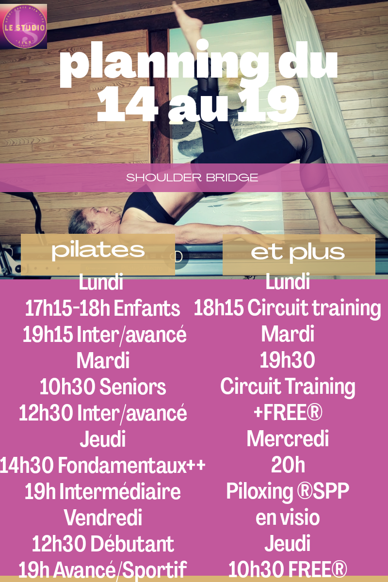 Pilates Circuit Training Free ...Le Planning de la semaine Pilates Circuit Training Free ...Le Planning de la semaine