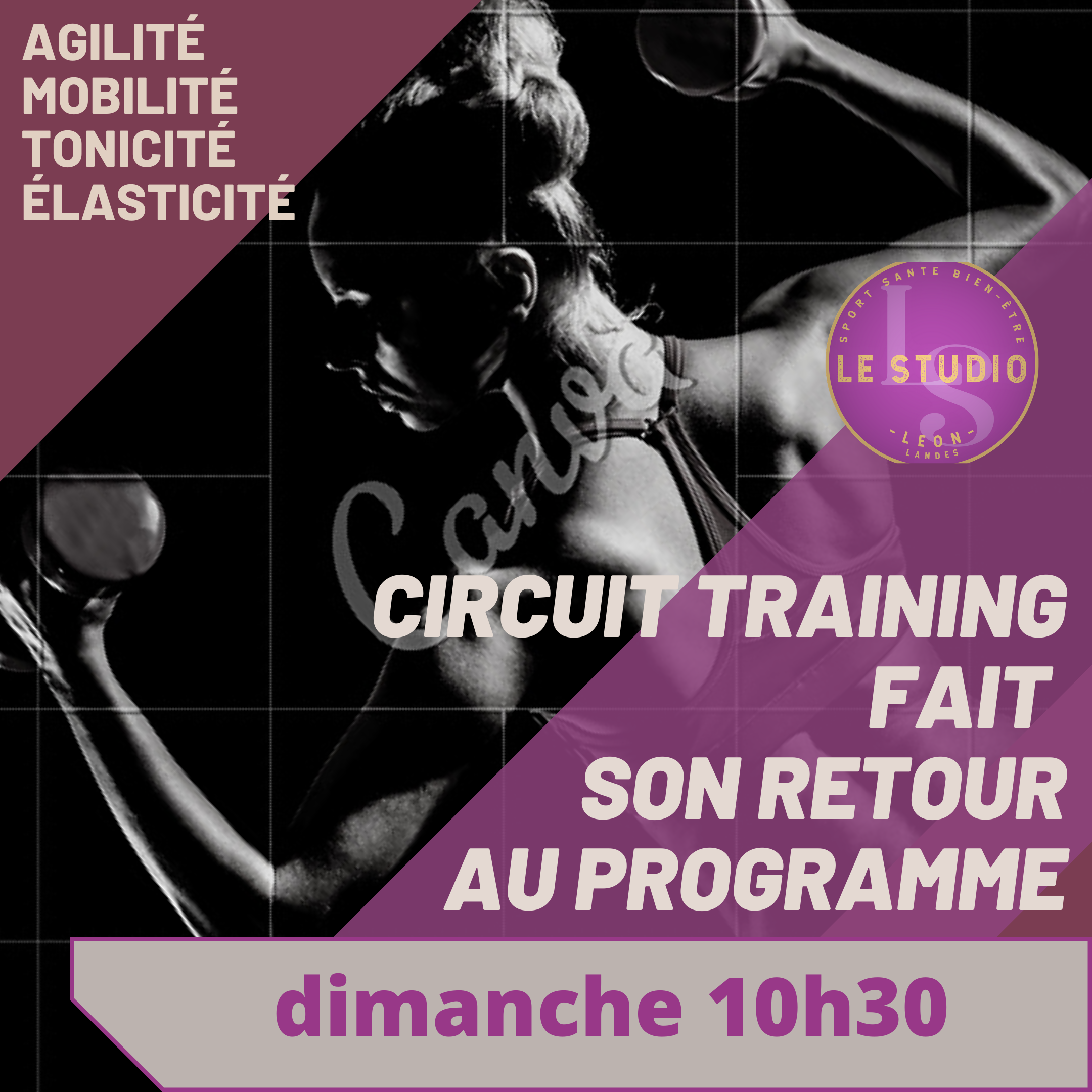 dimanche 10h30 Circuit training en ligne le studio landes