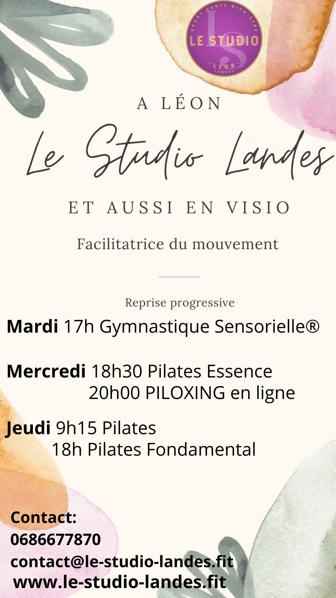 cours de Pilates Landes Léon Isabelle Delamare en ligne